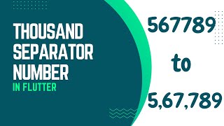 How to format numbers as thousands separators in Dart-Flutter
