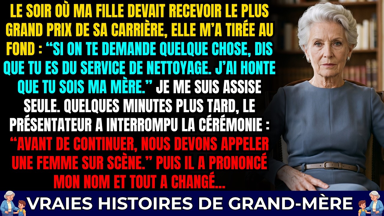 Ce soir-là, ma fille m’a entraînée derrière un pilier du théâtre et m’a glissé à l’oreille, sans me regarder dans les yeux : « Si quelqu’un te demande qui tu es, dis que tu travailles à...