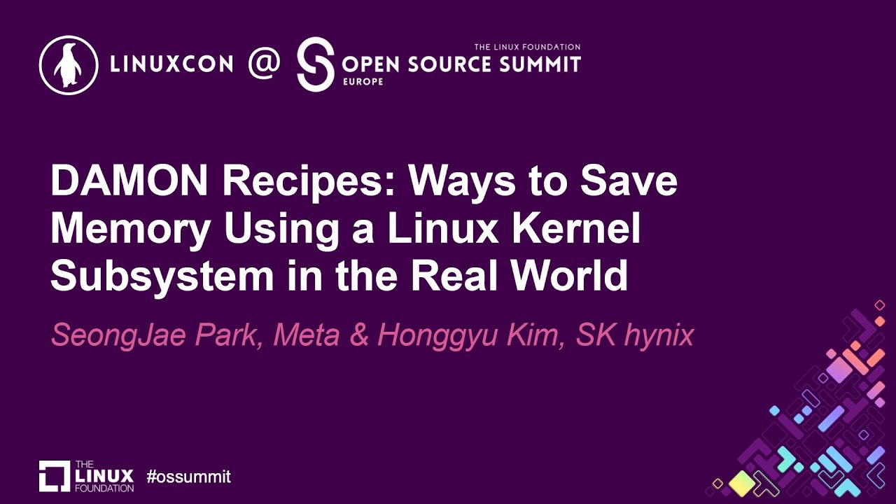 Damon recipes ways to save memory using a linux kernel subsystem in