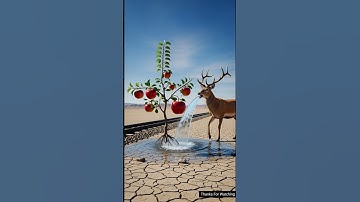 Deer saved the apple tree from drying up by watering it 😭 #ai​ #save​ #tree​ #deer