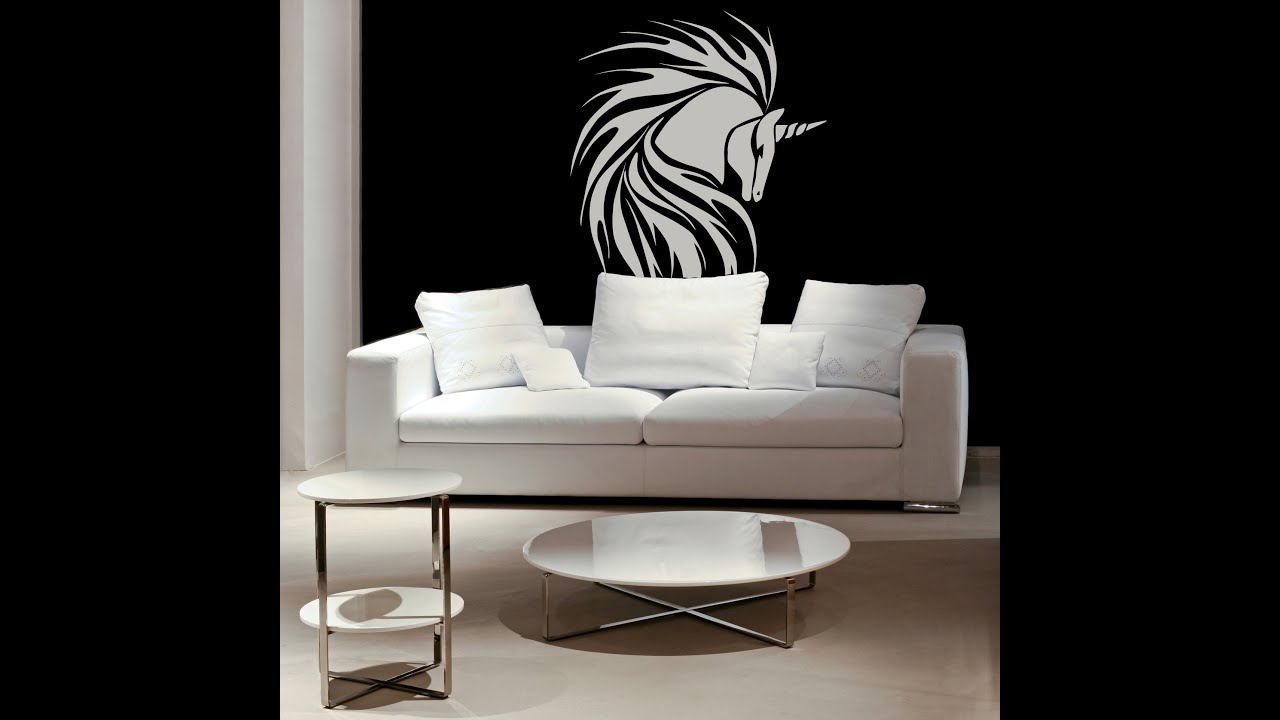 Decorazione salotto con stencil giganti autoadesivi youtube Stencil muro adesivi