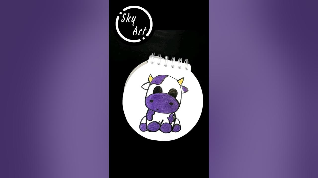 cute purple cow painting 