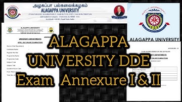 Alagappa university DDE online exam|| How to fill Annexure I & II