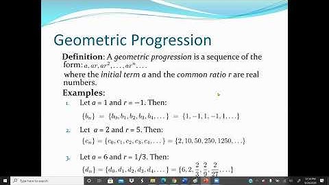 Sequences and Summations: Geometric and Arithmetic Progressions Recurrence Relations: Discrete Math
