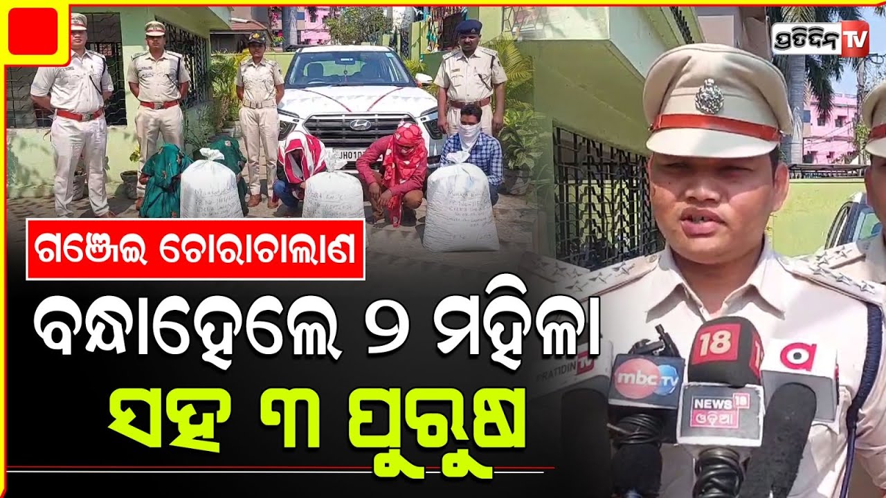ସନ୍ଦେହ ଏଡ଼ାଇବା କୁ ମହିଳାଙ୍କୁ ବସେଇ ଗଞ୍ଜେଇ ଭର୍ତ୍ତି ଗାଡି ଚାଲାଣ। Sambalpur Ganja seizure.