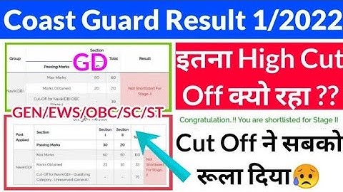 Indian coast guard DB GD Yantrik Final merit list out 1/2022 Bantch Indian coast guard