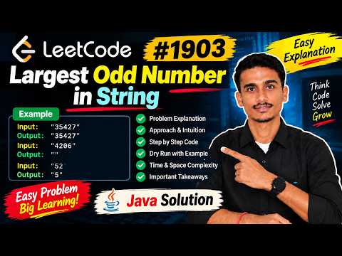 LeetCode 1903 | Largest Odd Number in String | Java Solution | Easy Explanation