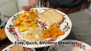 Quick and Easy Breakfast  Eggs & Onions  So Good!!