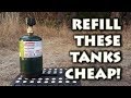 HOW TO REFILL Coleman Propane 1lb Fuel Cylinder Canister Tanks Bottles DIY For DIRT CHEAP