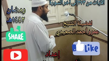 سورة البقرة الآيات من ٢٧٣إلى آخر السورة لفضيلة الشيخ عمرو أحمد الصعيدي من صلاة القيام رمضان ١٤٤٢هـ