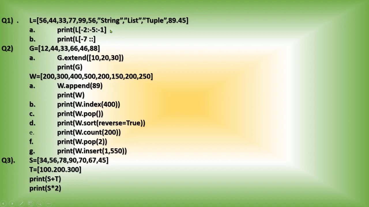 CS11 – Chapter 07 – List in Python – Video 06 – Home Work II - YouTube
