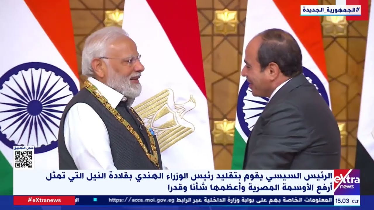 الرئيس السيسي يستقبل رئيس الوزراء الهندي ناريندرا مودي بقصر الاتحادية
