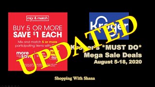 *UPDATED* Kroger *MUST DO* Mega Sale | 8/5-8/18 | MORE FREEBIES