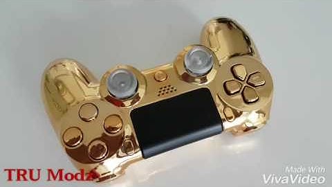 Playstation 4 / PS4 Controller Chrome Gold + Warm White Led Mod