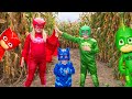 PJ MASKS Assistant Owlette and Gekko Batboy In a Corn Maze Adventure