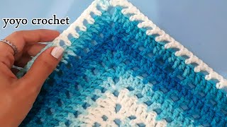 تعليم الكروشية للمبتدئين : كروشية شال مثلث سهل للمبتدئين - Crochet triangle Shawl#يويو كروشية