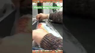 Abstract/ Plastic Wrap Gemstone Acrylic Painting for beginner