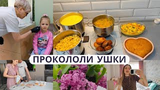 НАГОТОВИЛА КАК НА РОТУ СОЛДАТ 🤦‍♀️ Прокололи ушки 💉 Как всё прошло ⁉️ Растущий стул 