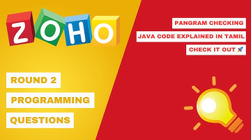 Zoho Round 2 Programming Question: Pangram Checking in Java || Tamil