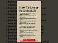 How to Live a Peaceful Life in a Chaotic World.Habits for a Peaceful and Happy Life #selfreflection