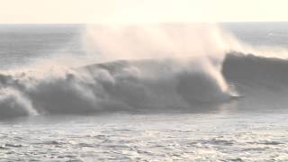 Surfer Gets Drilled By 12 Foot Plus Face Of Hurricane Sandy - Oct 28 2012