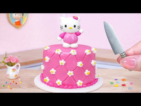 Cutest Pink Cake 🎁 How To Make Miniature HELLO KITTY Birthday Cake 💗 Best Mini Cakes Idea