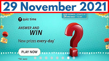 Amazon Quiz Answers today | 29 November 2021 | Amazon Daily Quiz