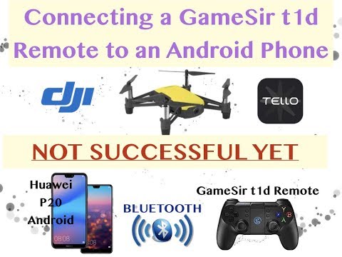 Connecting the DJI Tello Gamesir T1d Bluetooth remote Controller to an Android phone.