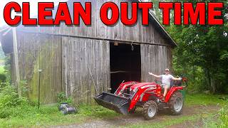 This Old Barn Was a Disaster… Until Our Tractor Saved the Day! Barn Cleanout time!
