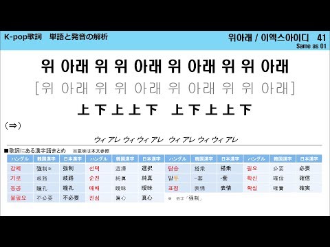 EXID / Up & Down （위아래）【K-pop歌詞　日本語超直訳＆単語と発音の解析】※日本語版との歌詞比較つき