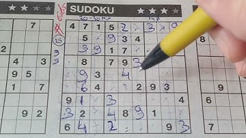(#6165) Friday Three Stars Sudoku puzzle. Bonus Extra edition. 03-24-2023 Extra part 1 of 4