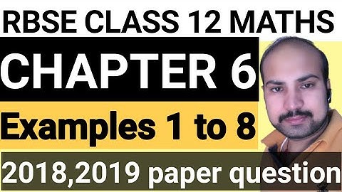 RBSE CLASS 12 MATHS CHAPTER 6 / CONTINUITY & DIFFERENTIABILITY/ examples 1 to 8