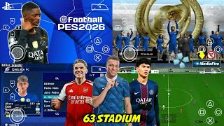Efootball Pes 2026 Ppsspp Android Offline Full Update Ucl & League Kits 2526 Season 4K Graphics