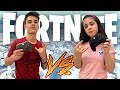 MI HERMANA *MENOR* ME RETA A 1VS1 DE FORTNITE EN SU NUEVA CONSOLA!! 😱😂