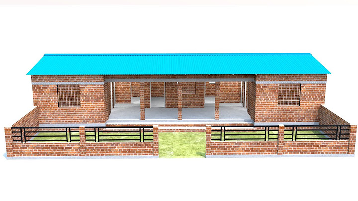 आंगन के साथ 5 कमरे का टिन क घर | tin shed house design for village | simple tin set home plan