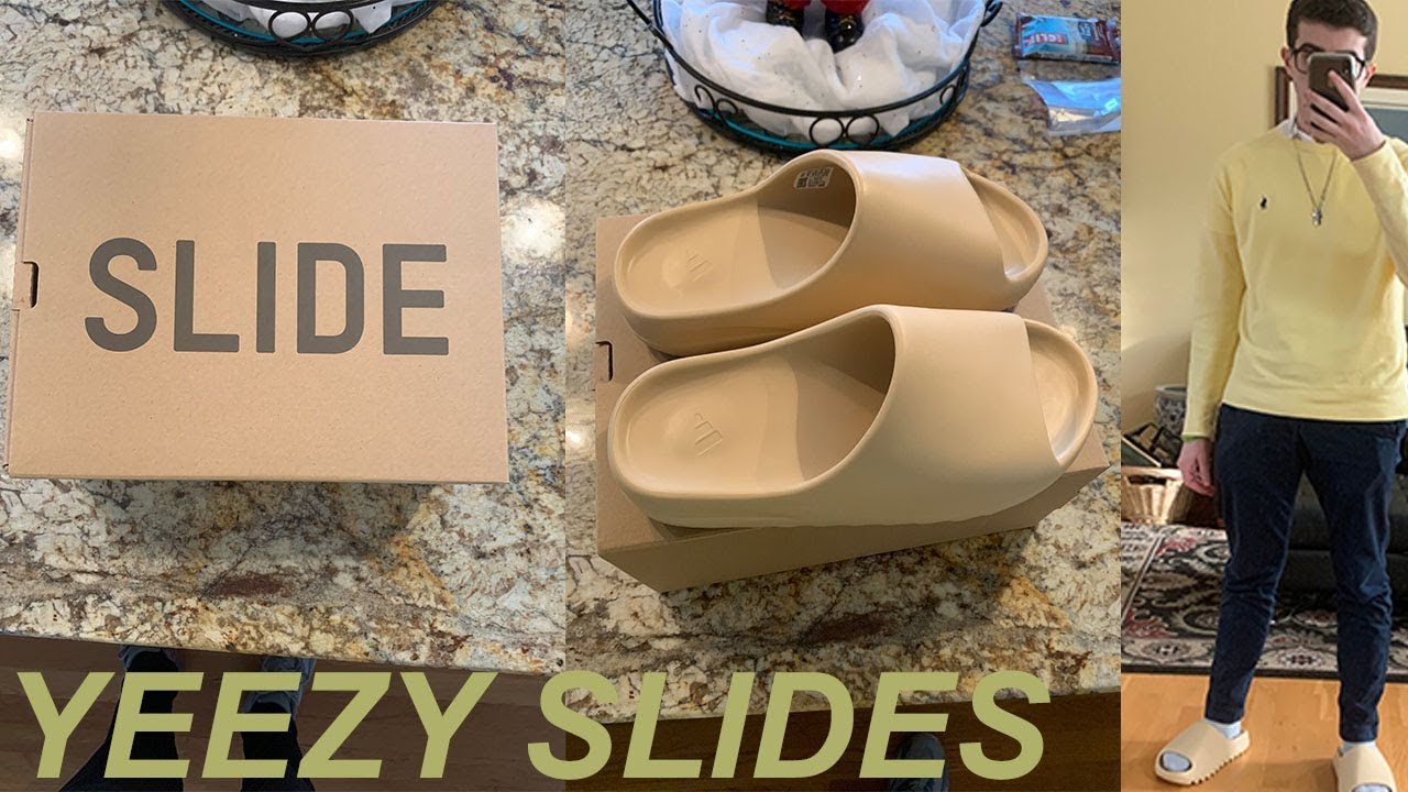 YEEZY SLIDES!! UNBOXING+ON FOOT REVIEW 