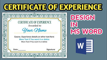 Certificate of Experience Design in MS Word | Experience Certificate Design in MS Word Easy Tutorial
