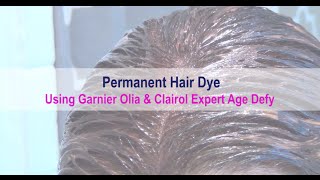Permanent Hair Dye using Garnier Olia and Clairol Age Defy