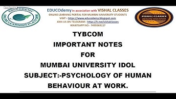 tybcom imp notes of psychology of human behaviour at work for mu idol