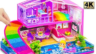 Satisfying Building Pink Miniature 2-Storey House with Aquarium Around for Pet | DIY Miniature House