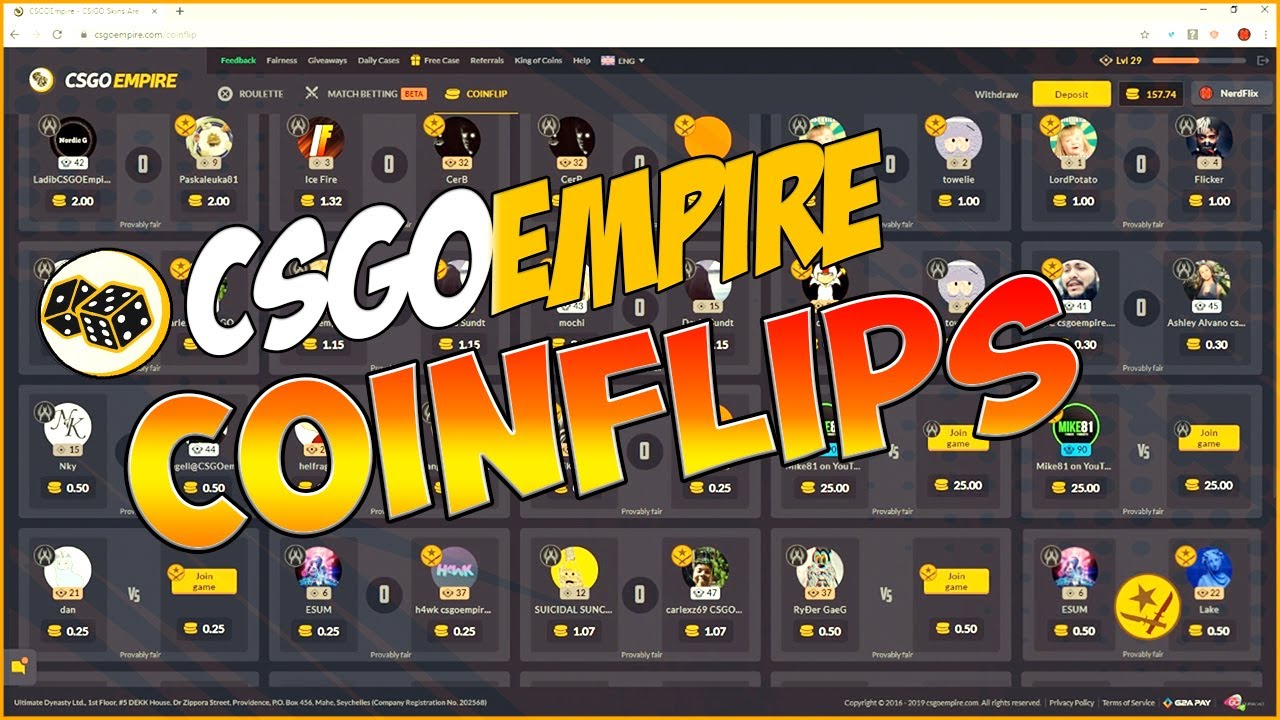 Cs go empire. Empire КСГО. CSGO Coinflip. Монеты КСГО.