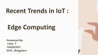 IoT in Edge Computing || Internet of Things