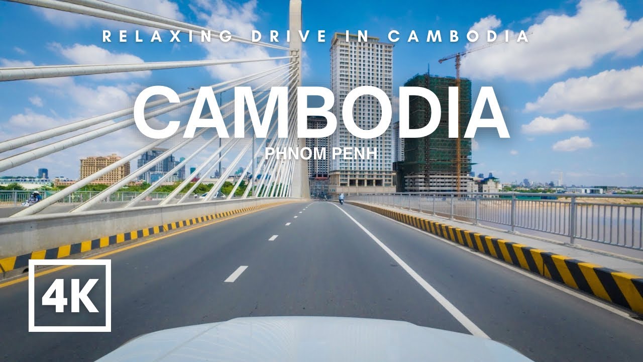 CAMBODIA Scenic Drive | Phnom Penh city Koh Norea along Riverside 2025 | 4K HDR