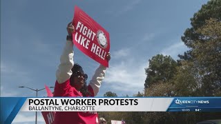 Charlotte postal workers protest President Trump's plans to privatize USPS