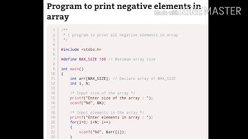 Program to print negative elements in array | Take It Simple