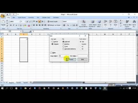 Excel'de hücrelere otomatik