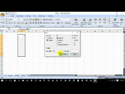 Excel&rsquo;de hücrelere otomatik numara ve tarih vs. nasıl yapılır