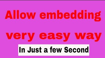 How to Allow embedding on YouTube