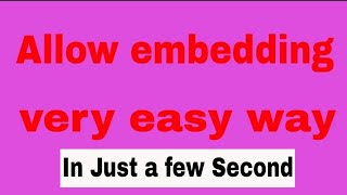 How to Allow embedding on YouTube