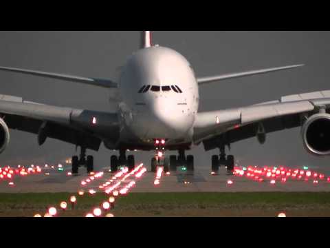 Emirates A380 Arriving and Departing Manchester Airport